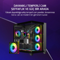 GAMEPOWER WARCRY TOPGLASS 4X ARGB FAN GAMING KASA